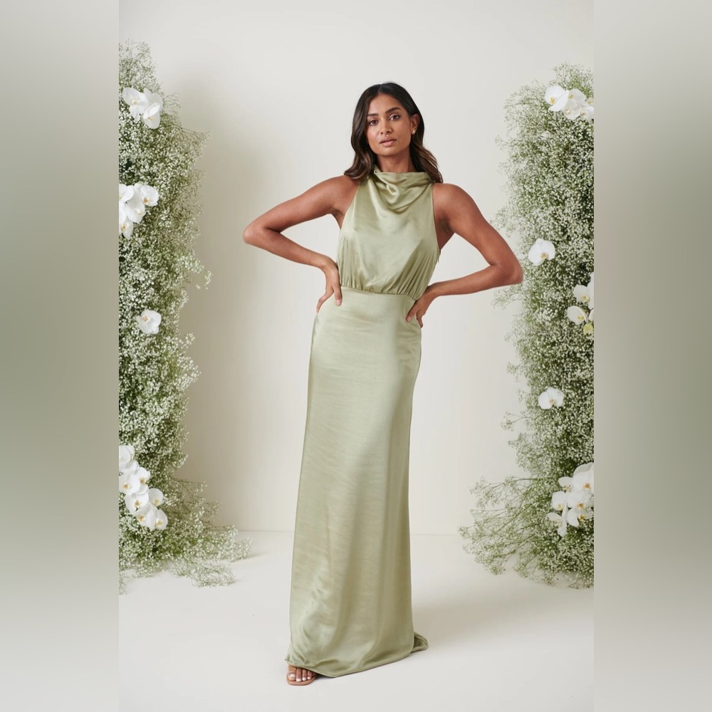 Pretty lavish Farrah bridesmaid dress in olive